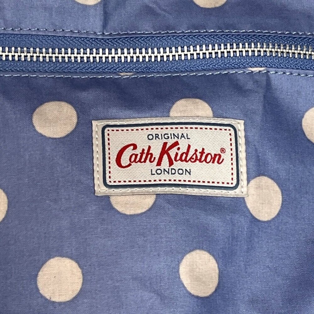 Cath Kidston London Light Blue Polka Dot Fold Over Backpack NWOT - Picture 2 of 16